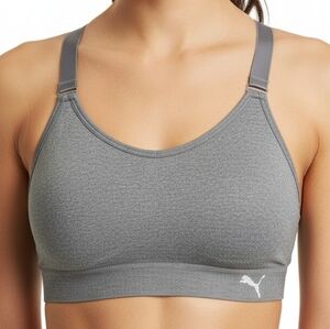 Puma Women's Charcoal Sports Bra Size Large Euc Sporty Yoga